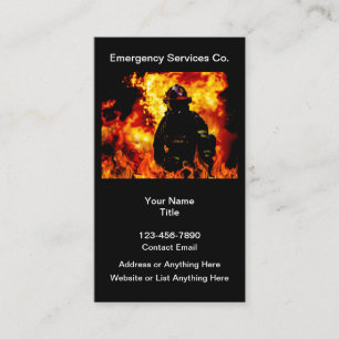 Fireman Firefighter Emergency Safety Theme Business Card