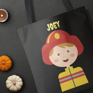Fireman Firefighter Halloween Trick Treat Tote Bag