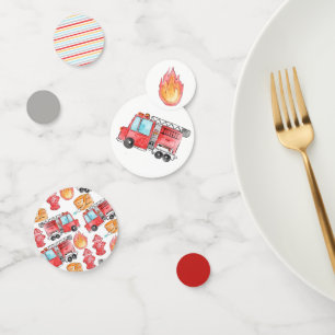 Fireman firefighter kid birthday party confetti
