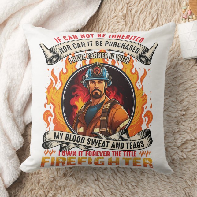 Fireman Firefighter Throw Pillow (Blanket)
