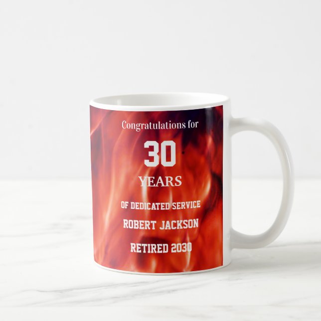 Fireman Flame Year Retirement  Coffee Mug (Right)
