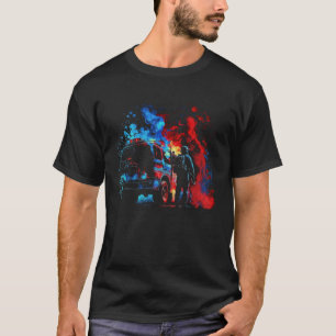Fireman Flames Retro Fire Extinguisher Fire Depart T-Shirt