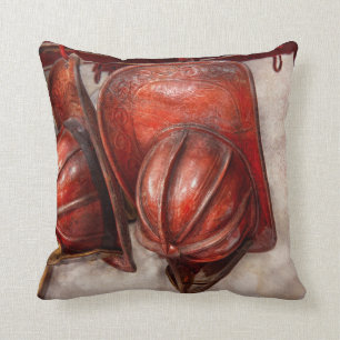 Fireman - Hat - Old fashioned fire hats Throw Pillow