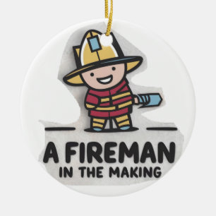 Fireman learner. Future Firefighter Ceramic Ornament