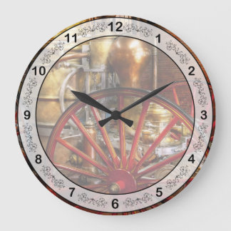 Fireman - One day, a long time ago Large Clock