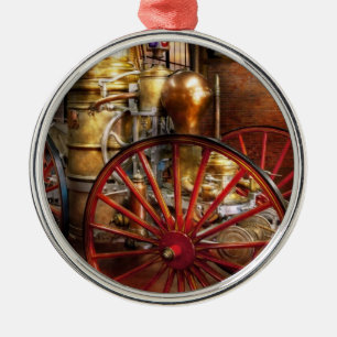 Fireman - One day, a long time ago  Metal Ornament