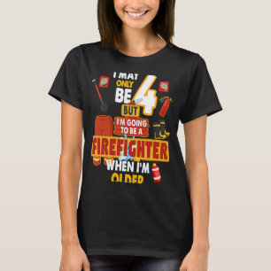 Fireman Outfit Idea For Kids & Boys 4th Birthday F T-Shirt