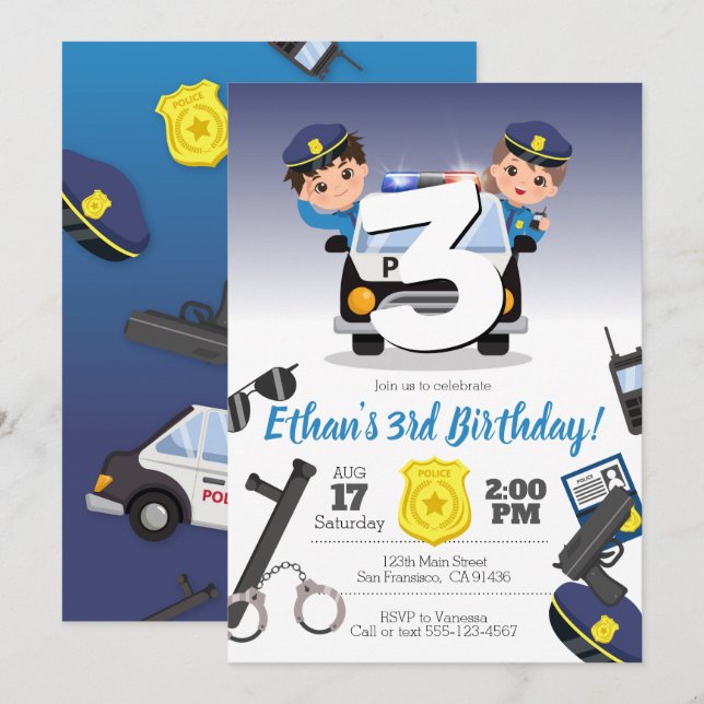 Fireman Party Invitation (Front/Back)