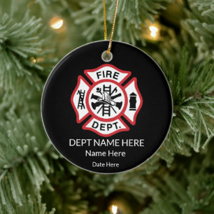 Fireman Personalized Firefighter Ceramic Ornament