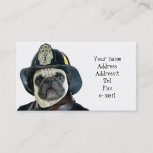 Fireman Pug business cards