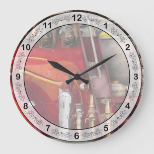 Fireman - Ready for a fire Large Clock
