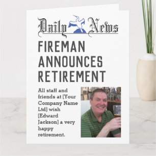 Fireman Retirement Card to Personalise