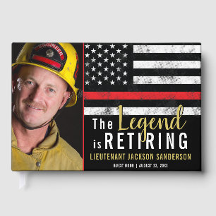 Fireman Retirement Thin Red Line Firefighter Photo Guest Book