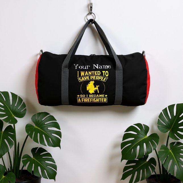Fireman’s Dedication in Gold Text Duffle Bag (Creator Uploaded)