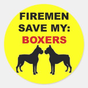 Fireman Save My Boxers Classic Round Sticker