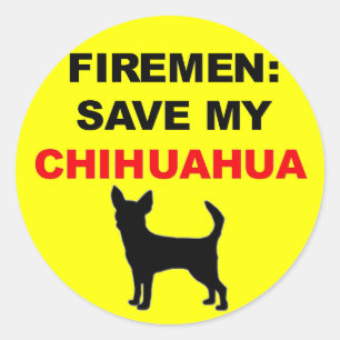 Fireman Save My Chihuahua Classic Round Sticker