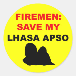 Fireman Save My Lhasa Apso Classic Round Sticker