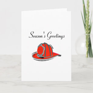 Fireman Seasons Greetings Holiday Card