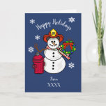 Fireman Snowman Christmas Card for Dept. or Person<br><div class="desc">Customize this card on the front, and inside per your needs. This can be from one person, a family or a Fire Station House or Fire Dept. On the front, it can also be the current YEAR, rather than "FromXXX". If you don't like the greeting I created, you can tweek...</div>