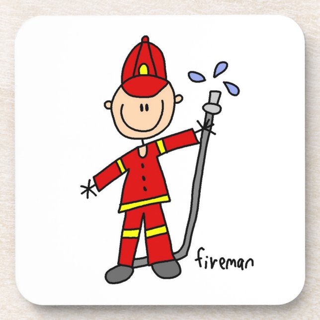 Fireman Stick Figure Coaster (Front)