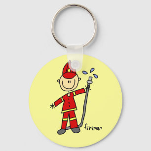 Fireman Stick Figure Keychain