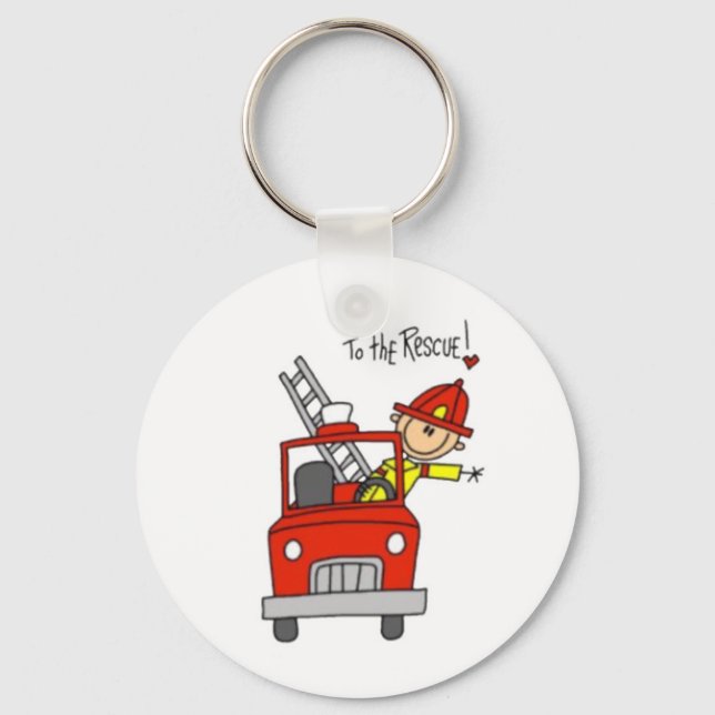 Fireman Stick Figure Keychain (Front)