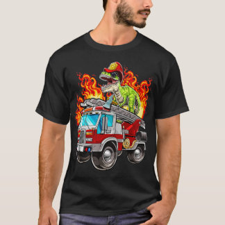 Fireman T Rex Dinosaur Firefighter Hat and Firetru T-Shirt