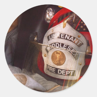 Fireman - The Lieutenants cap Classic Round Sticker