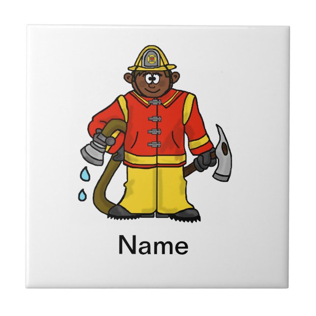 Fireman Trivet (Brown Skin)  Customize It! (Front)
