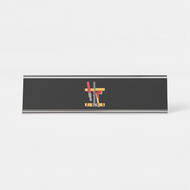 Fireman Uniform Firefighter Costume Halloween DIY Desk Name Plate (Front)