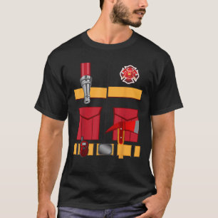 Fireman Uniform Firefighter Costume Halloween DIY  T-Shirt