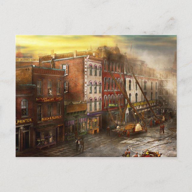 Fireman - Washington DC - Fire at Bedell's Bedding Postcard (Front)