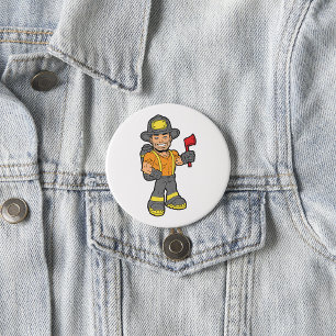 Fireman With An Axe 3 Inch Round Button