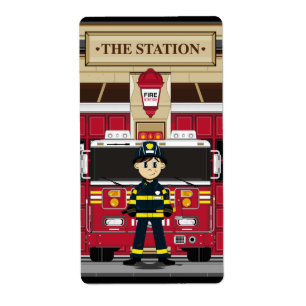 Fireman with Fire Engine Sticker