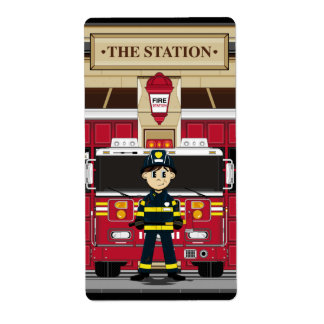 Fireman with Fire Engine Sticker