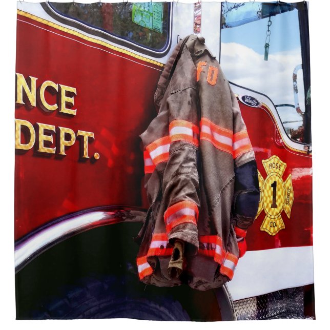 Fireman's Jacket On Fire Truck (Front)