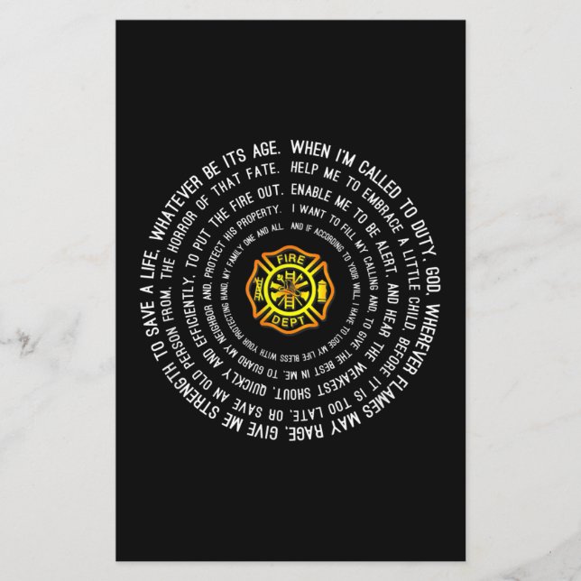 Firemans Prayer, Firefighter Motivational (Front)