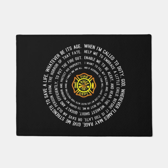 Firemans Prayer, Firefighter Motivational Doormat (Front)