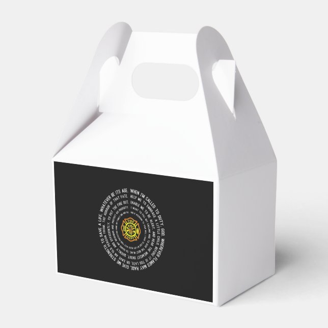Firemans Prayer, Firefighter Motivational Favor Box (Front Side)