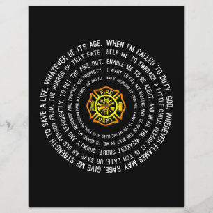Firemans Prayer, Firefighter Motivational Letterhead