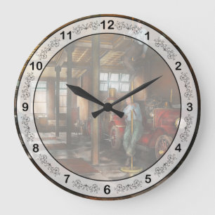 Firemen - Answering the firebell 1922 Large Clock