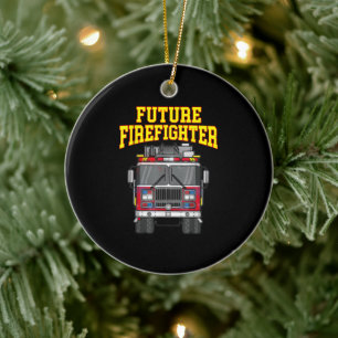 Firemen Out From Dad- Son Nephew Boys Future Fire Ceramic Ornament