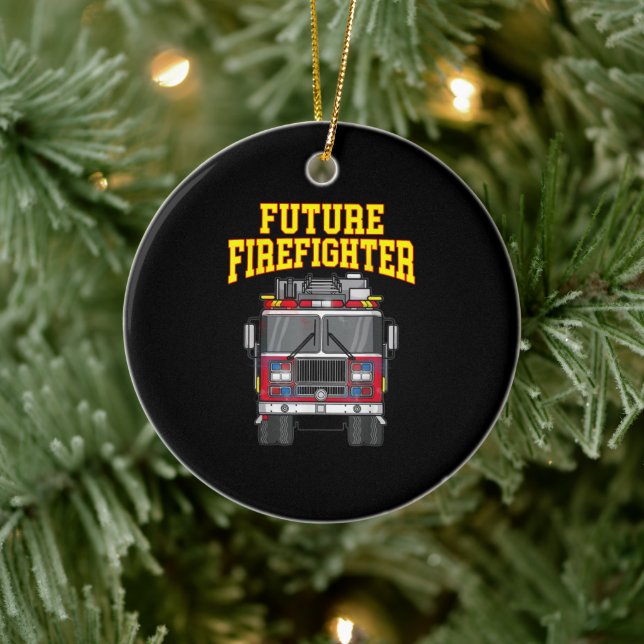 Firemen Out From Dad- Son Nephew Boys Future Fire Ceramic Ornament (Tree)