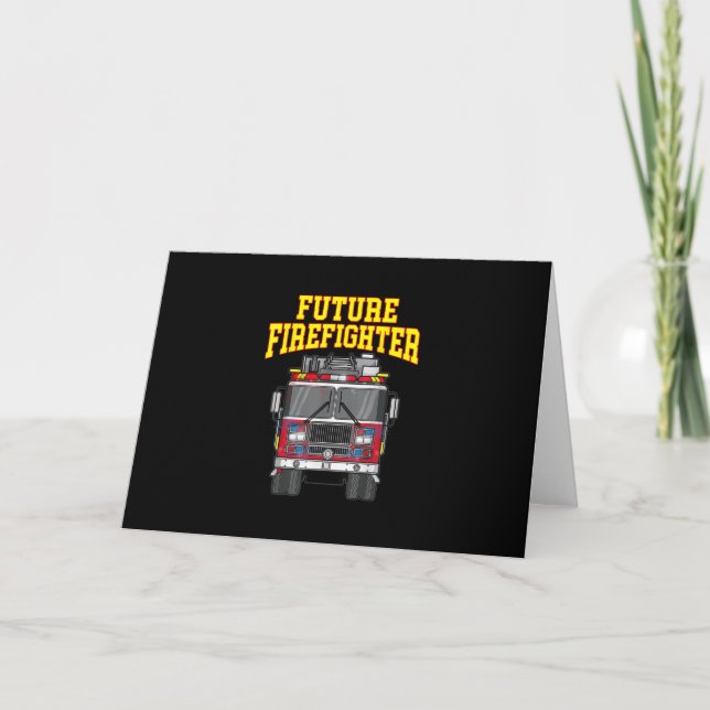 Firemen Out From Dad- Son Nephew Boys Future Fire Holiday Card (Front)