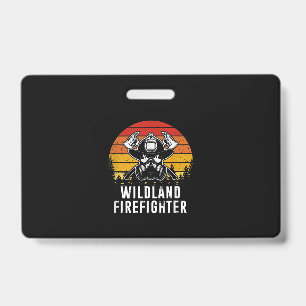 Firemen Reto Sunset Firefighter Badge