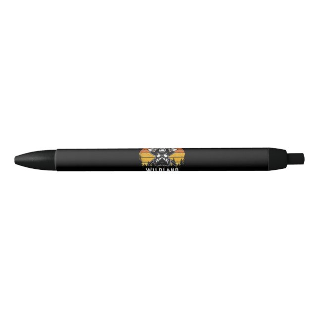 Firemen Reto Sunset Firefighter Black Ink Pen (Front)