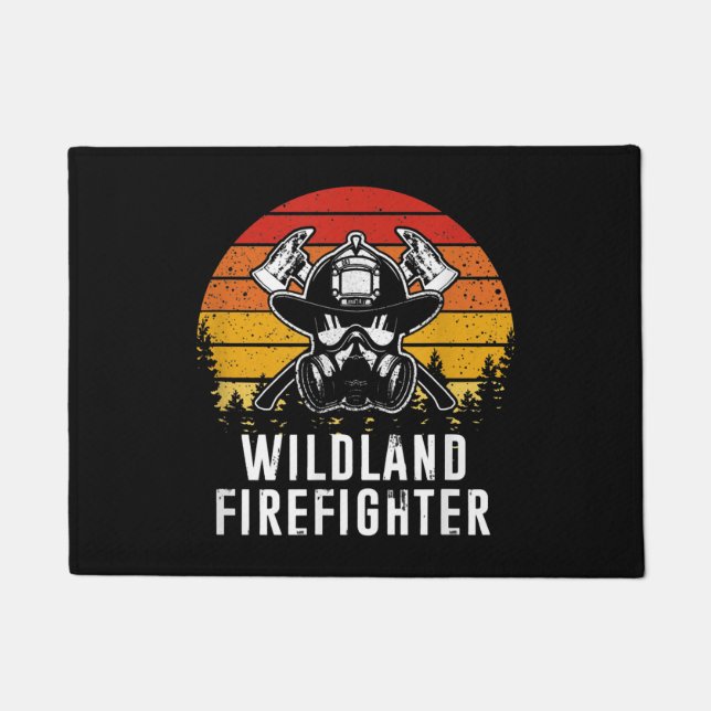 Firemen Reto Sunset Firefighter Doormat (Front)