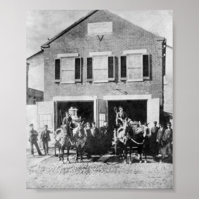 Firemen with Equipment Poster (Front)