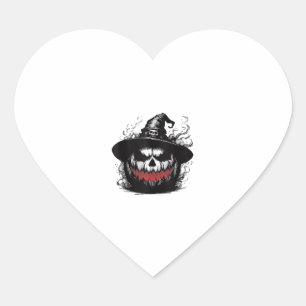 Firemouth Jack-O-Lantern - Scary Halloween Pumpkin Heart Sticker