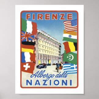 Firenze Albergo delle Nazioni w/o border Poster